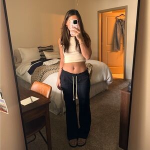 Roxy black linen pants - size S